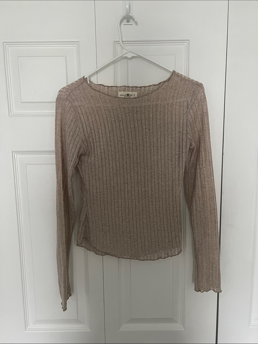 Natural Life Long Sleeve Layering Top - Blush
